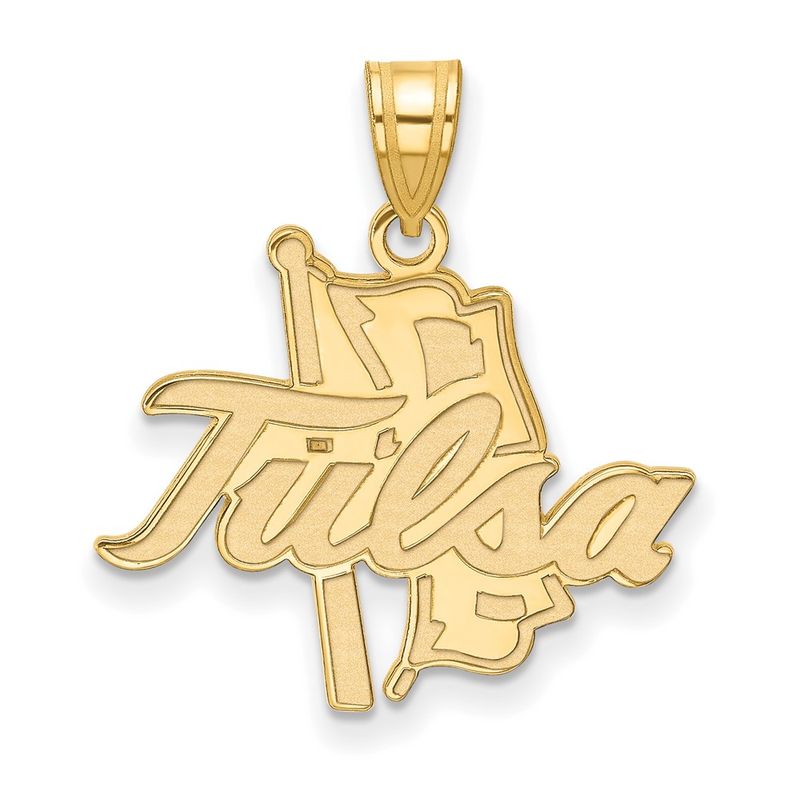 14k Gold Plated Silver The U. Of Tulsa Large Script Pendant